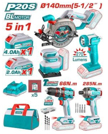 TOSLI241081  CORDLESS 5 PCS COMBO KIT